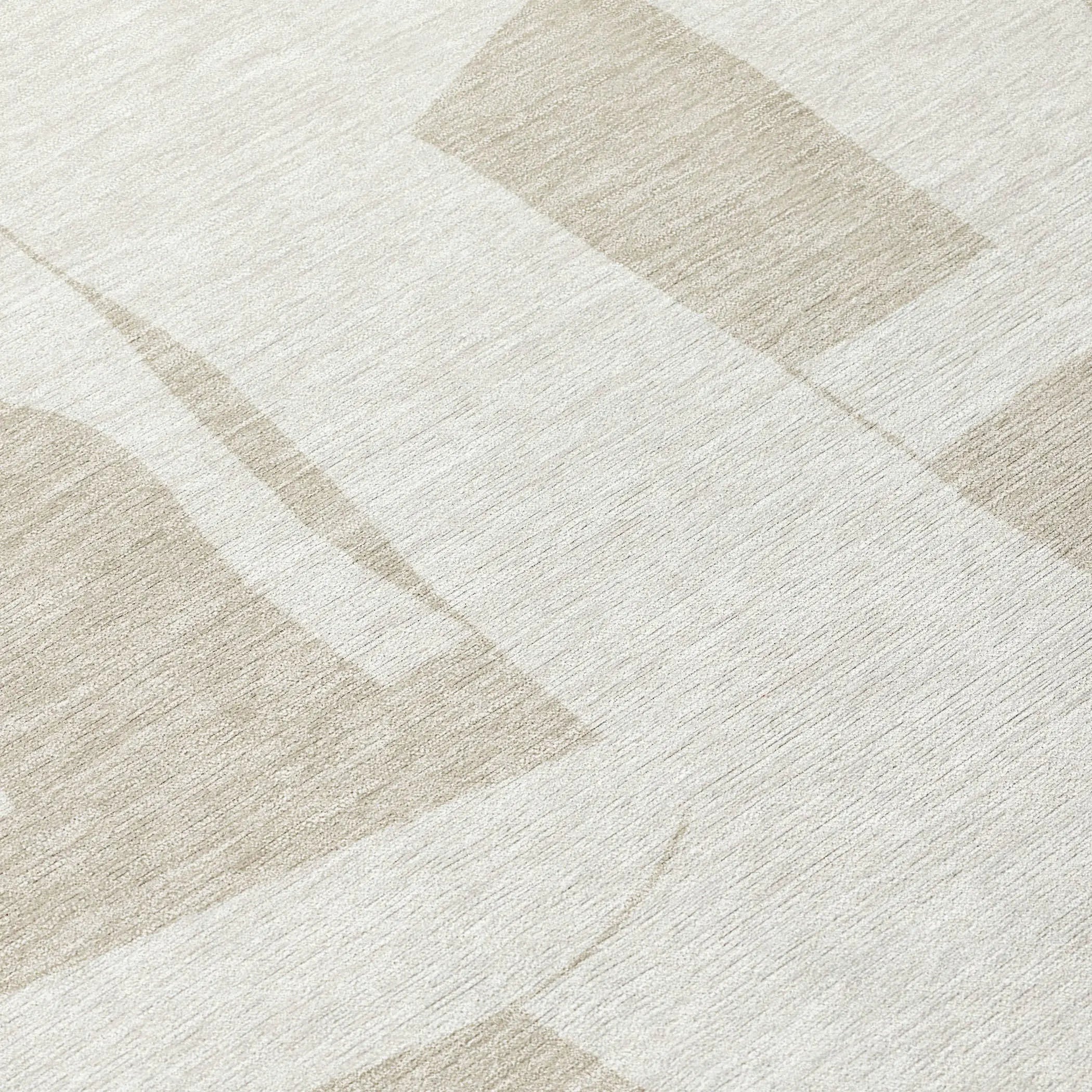 3' X 5' Ivory And Beige Geometric Washable Indoor Outdoor Area Rug Homeroots Outdoor