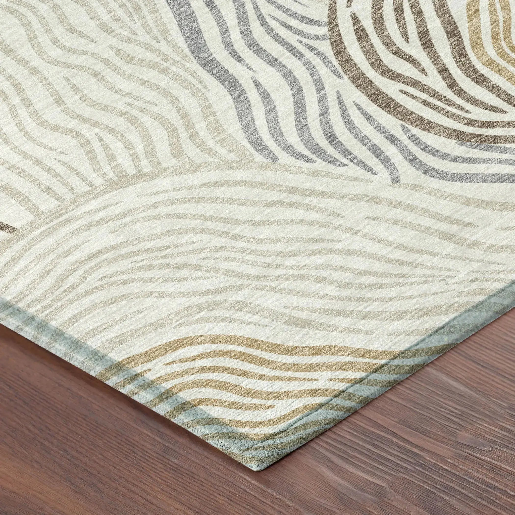 3' X 5' Ivory And Beige Ikat Washable Indoor Outdoor Area Rug Homeroots Outdoor