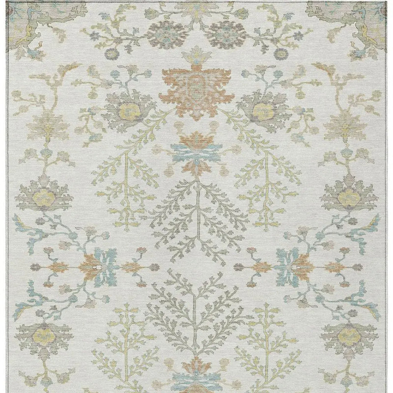 3' X 5' Ivory And Beige Oriental Washable Indoor Outdoor Area Rug Homeroots Outdoor