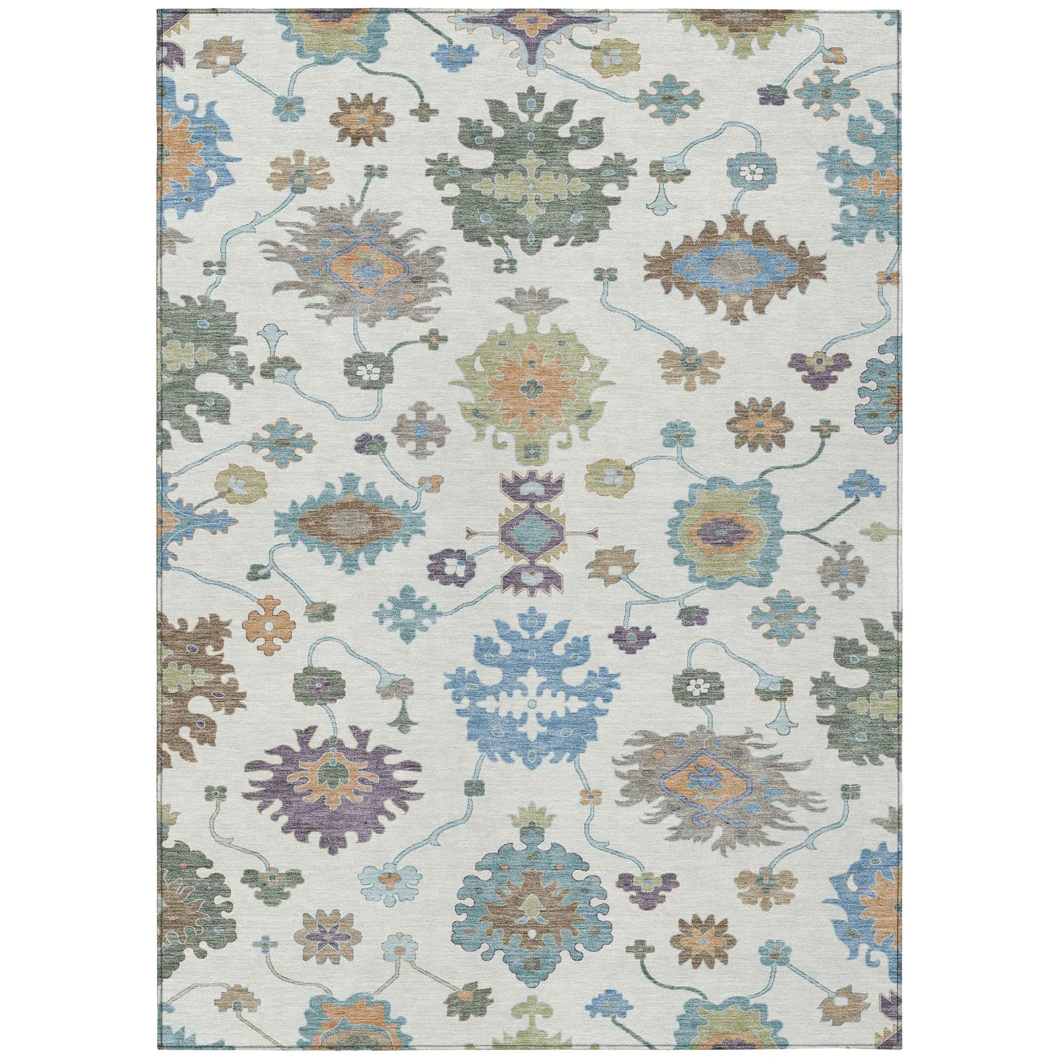 3' X 5' Ivory And Beige Oriental Washable Indoor Outdoor Area Rug Homeroots Outdoor