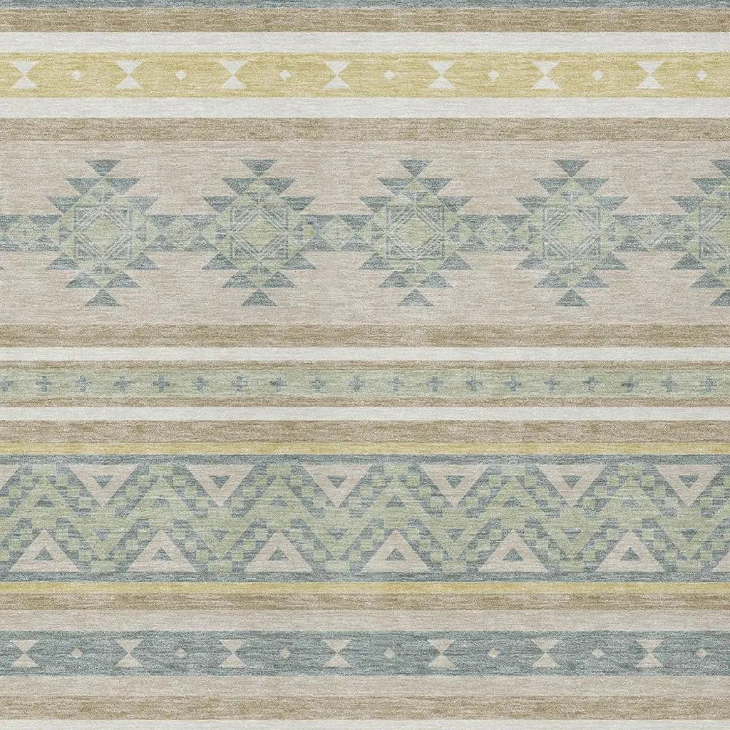 3' X 5' Ivory And Beige Southwestern Washable Indoor Outdoor Area Rug Homeroots Outdoor