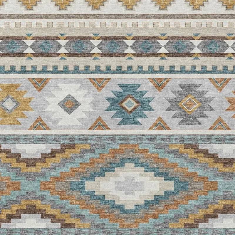 3' X 5' Ivory And Beige Southwestern Washable Indoor Outdoor Area Rug Homeroots Outdoor