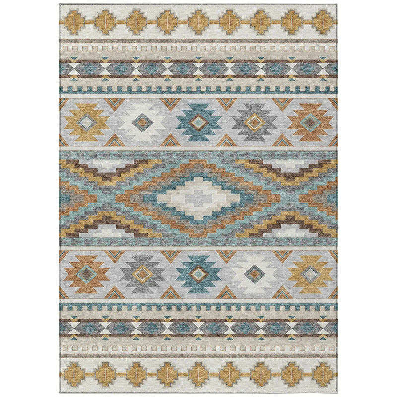 3' X 5' Ivory And Beige Southwestern Washable Indoor Outdoor Area Rug Homeroots Outdoor