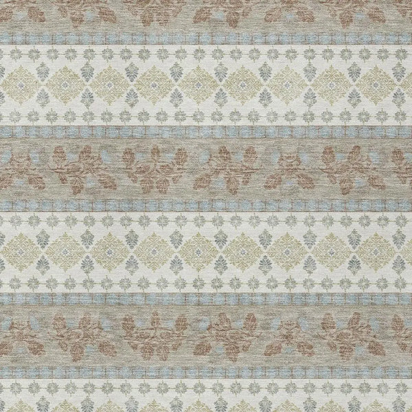 3' X 5' Ivory And Beige Striped Washable Indoor Outdoor Area Rug Homeroots Outdoor
