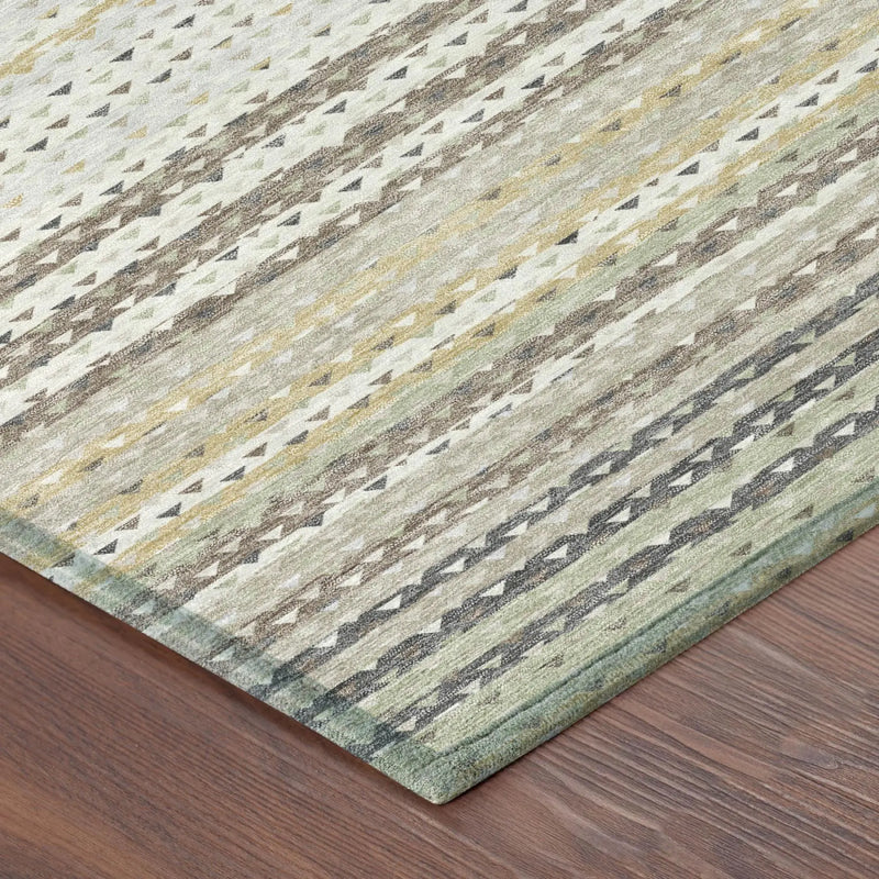 3' X 5' Ivory And Beige Striped Washable Indoor Outdoor Area Rug Homeroots Outdoor