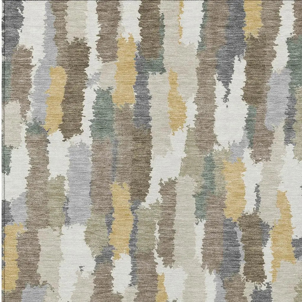 3' X 5' Ivory And Beige Striped Washable Indoor Outdoor Area Rug Homeroots Outdoor