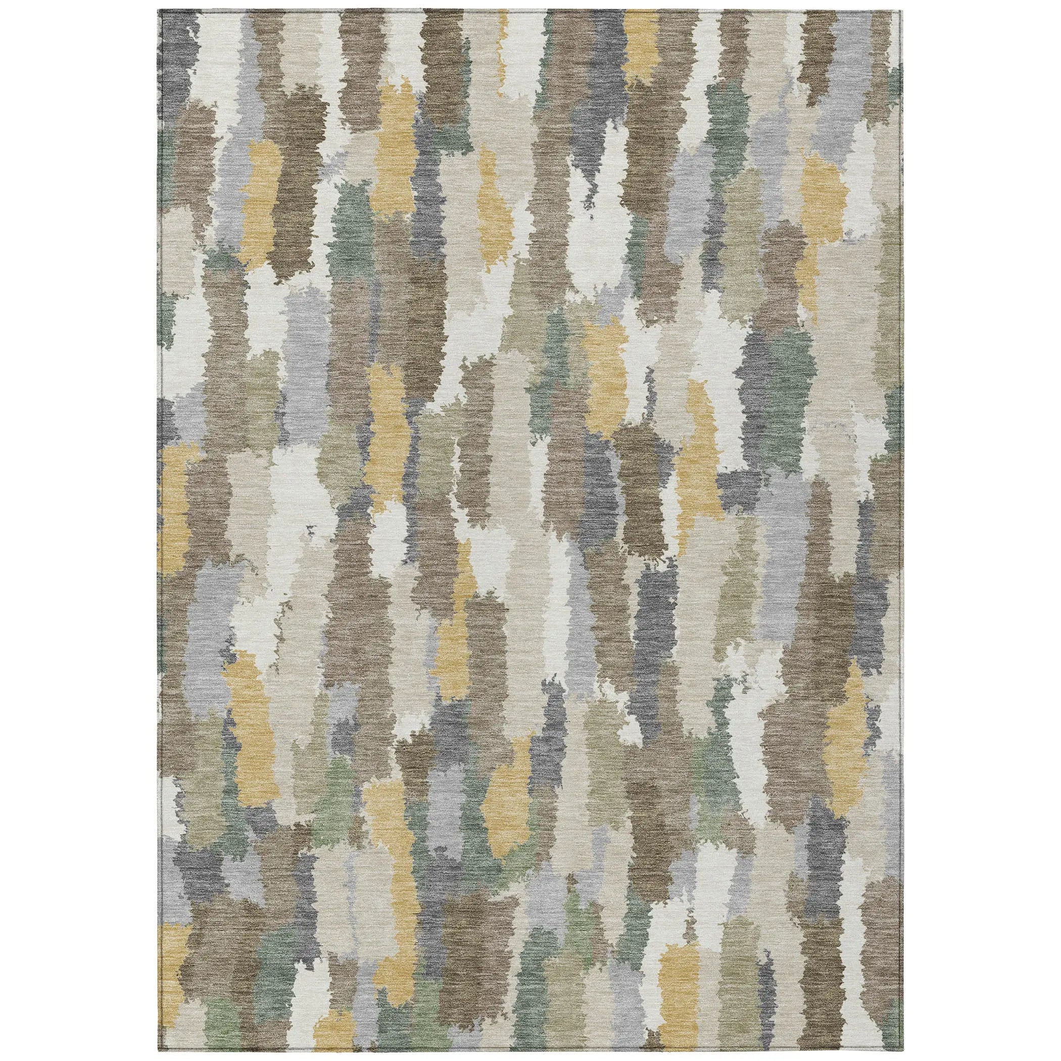 3' X 5' Ivory And Beige Striped Washable Indoor Outdoor Area Rug Homeroots Outdoor