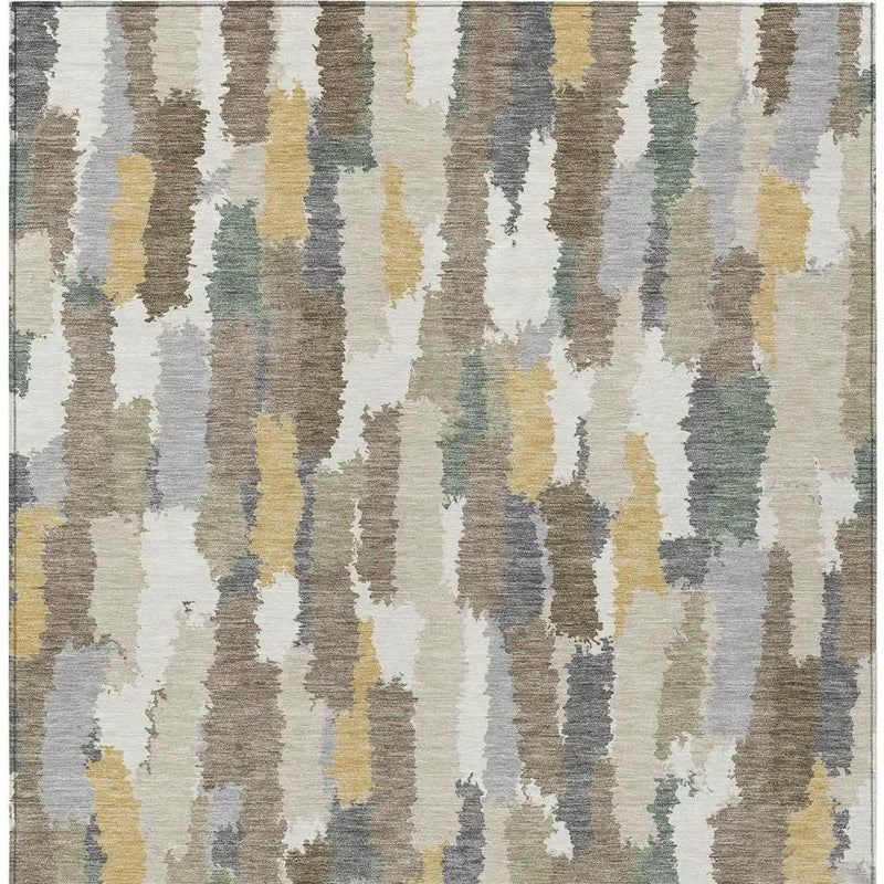 3' X 5' Ivory And Beige Striped Washable Indoor Outdoor Area Rug Homeroots Outdoor