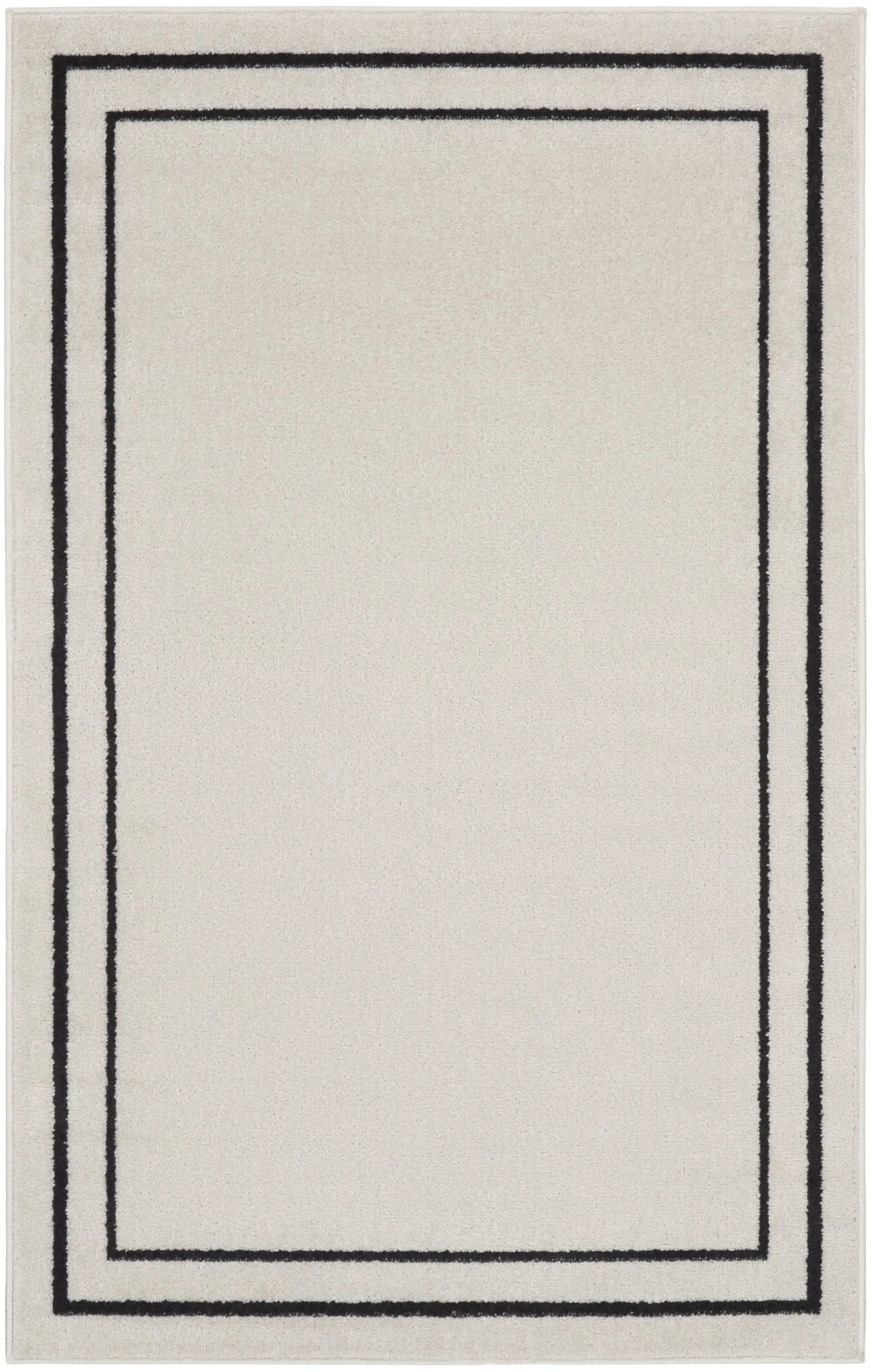 3' X 5' Ivory And Black Indoor Outdoor Area Rug Homeroots Outdoor