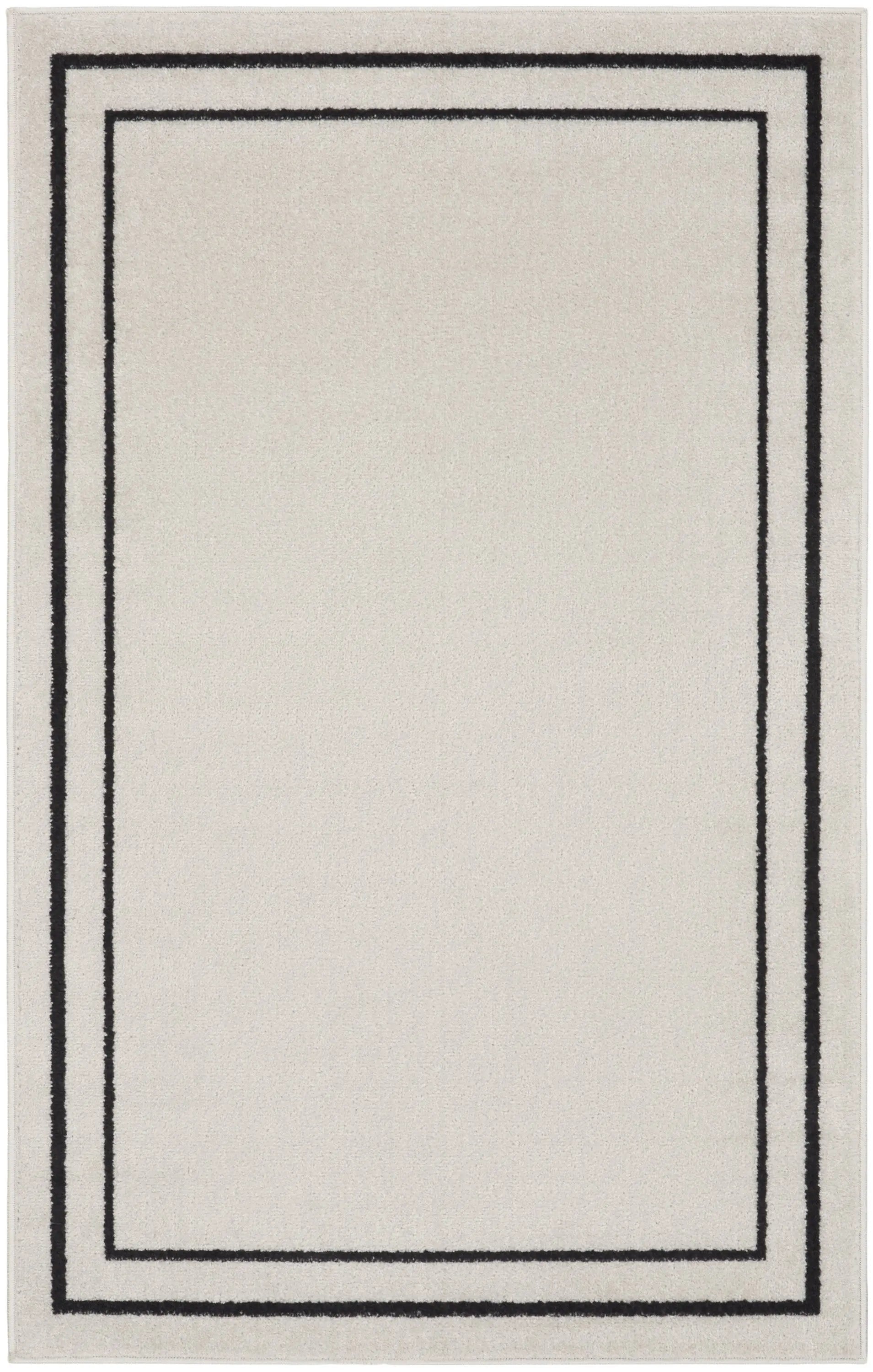 3' X 5' Ivory And Black Indoor Outdoor Area Rug Homeroots Outdoor