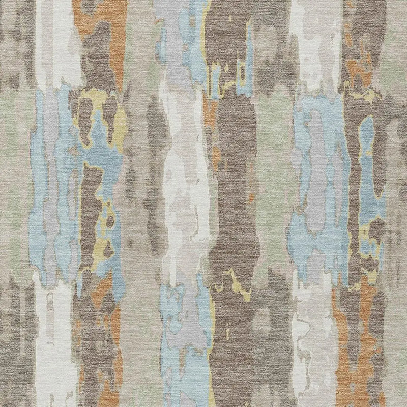 3' X 5' Ivory And Blue Abstract Washable Indoor Outdoor Area Rug Homeroots Outdoor