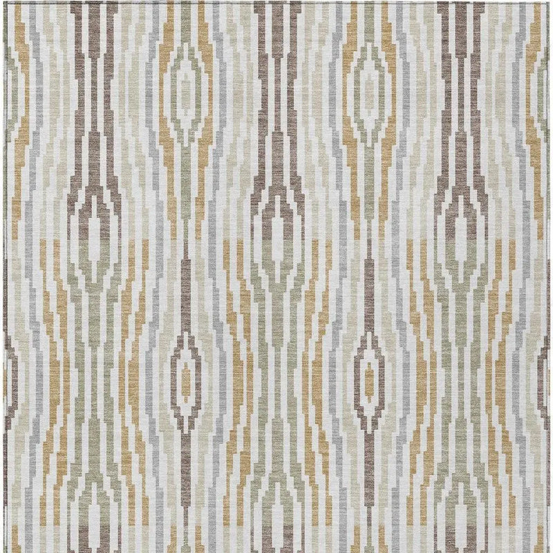 3' X 5' Ivory And Brown Abstract Washable Indoor Outdoor Area Rug Homeroots Outdoor