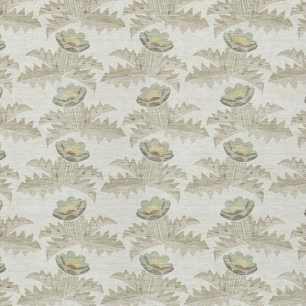 3' X 5' Ivory And Brown Floral Washable Indoor Outdoor Area Rug Homeroots Outdoor