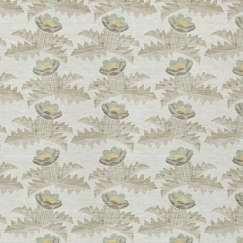 3' X 5' Ivory And Brown Floral Washable Indoor Outdoor Area Rug Homeroots Outdoor