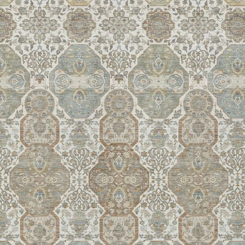 3' X 5' Ivory And Brown Floral Washable Indoor Outdoor Area Rug Homeroots Outdoor