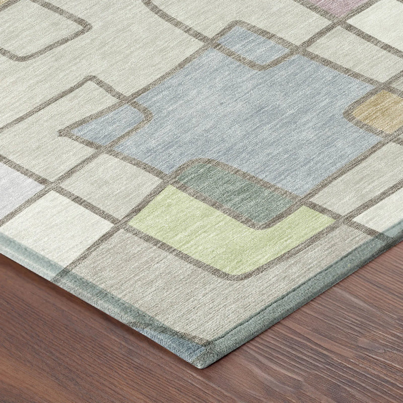 3' X 5' Ivory And Brown Geometric Washable Indoor Outdoor Area Rug Homeroots Outdoor