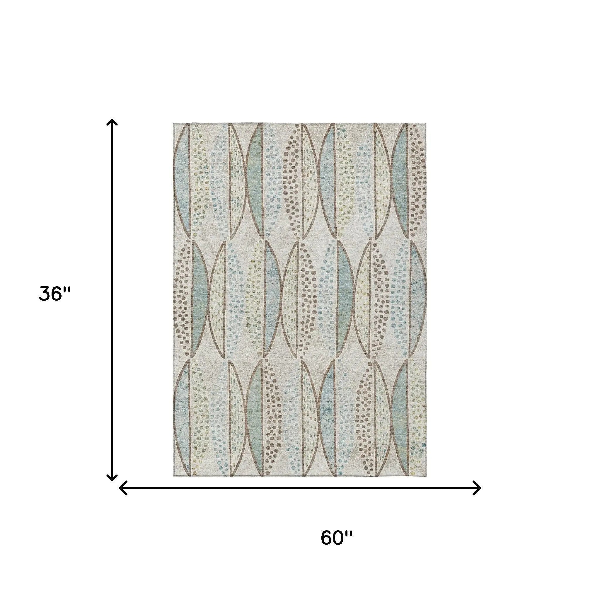 3' X 5' Ivory And Brown Geometric Washable Indoor Outdoor Area Rug Homeroots Outdoor
