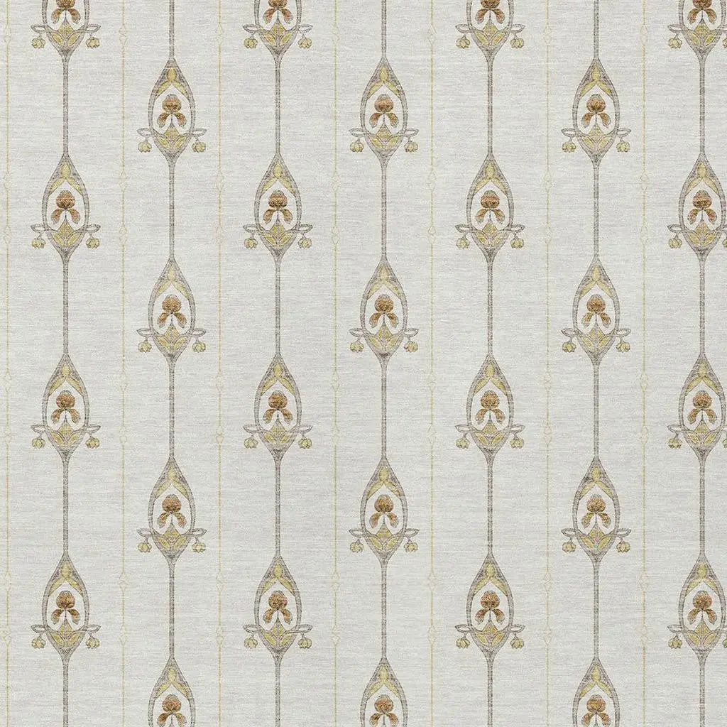 3' X 5' Ivory And Brown Geometric Washable Indoor Outdoor Area Rug Homeroots Outdoor