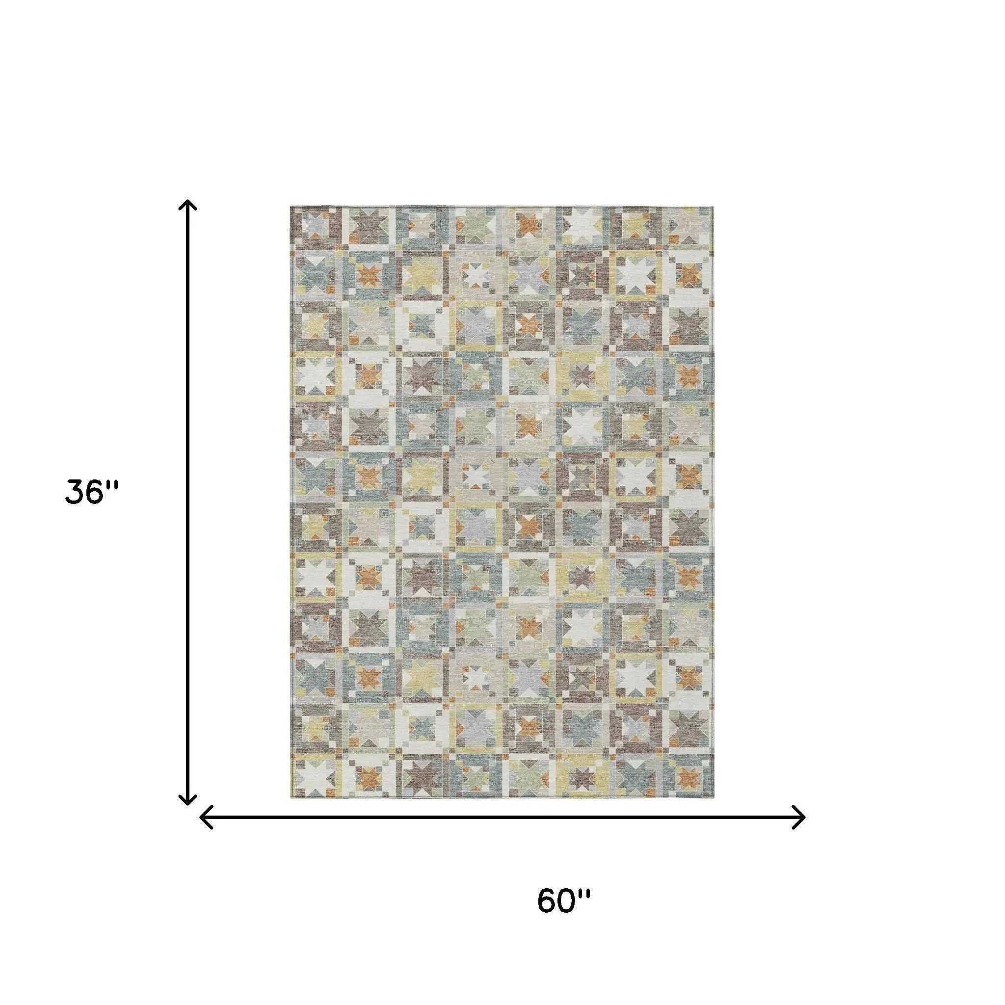 3' X 5' Ivory And Brown Patchwork Washable Indoor Outdoor Area Rug Homeroots Outdoor