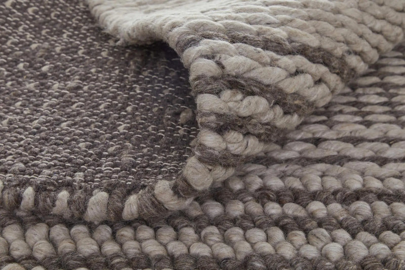 3' X 5' Ivory And Brown Wool Striped Hand Woven Area Rug Homeroots Home Decor