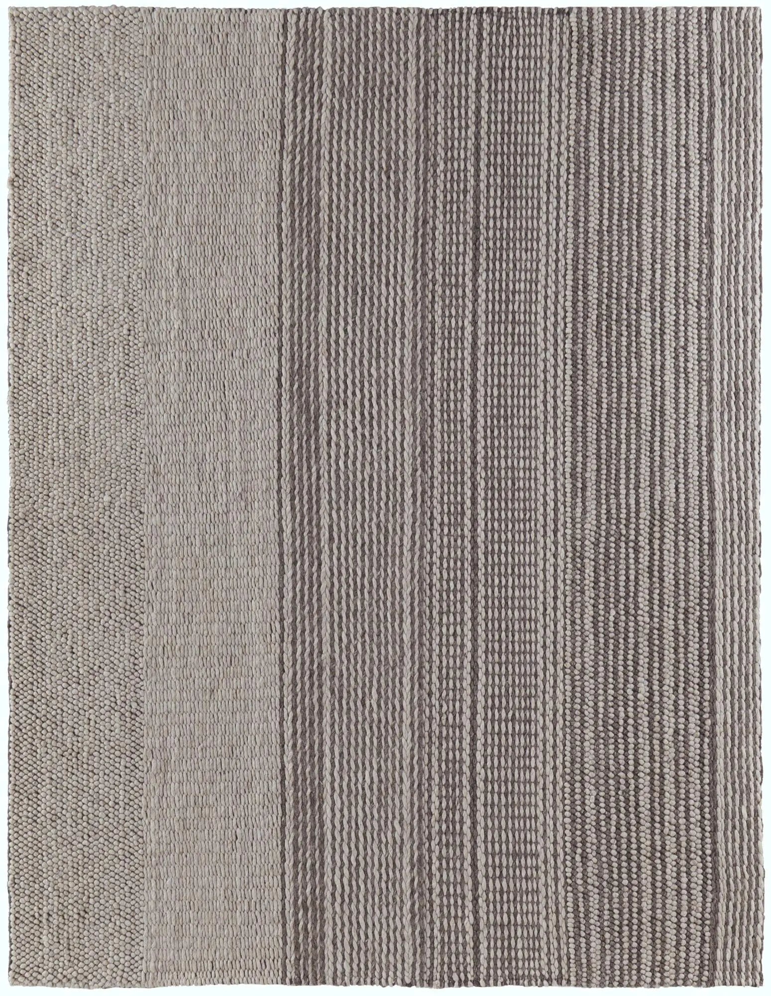 3' X 5' Ivory And Brown Wool Striped Hand Woven Area Rug Homeroots Home Decor