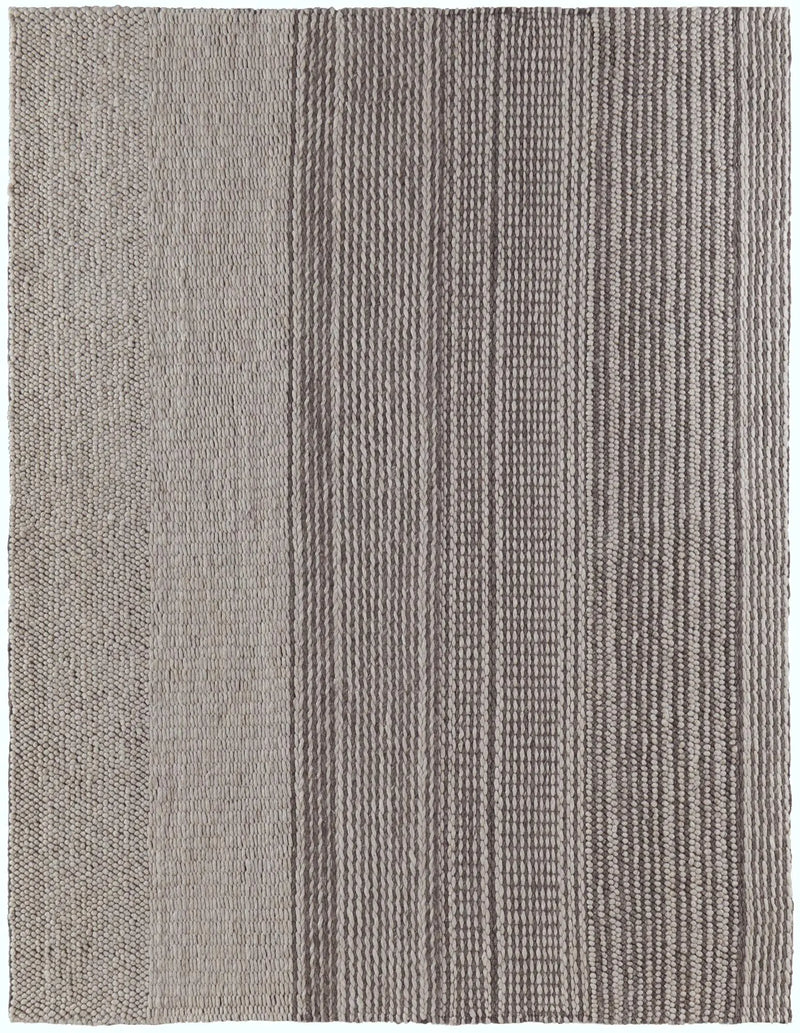 3' X 5' Ivory And Brown Wool Striped Hand Woven Area Rug Homeroots Home Decor