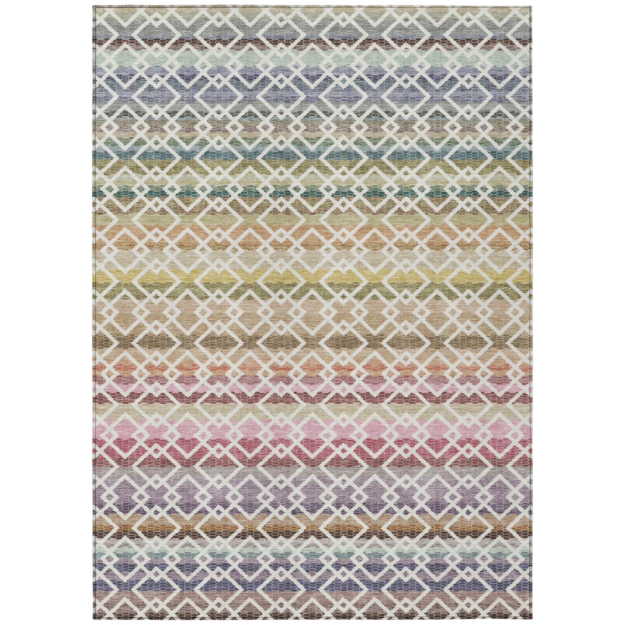 3' X 5' Ivory And Chocolate Striped Washable Indoor Outdoor Area Rug Homeroots Outdoor
