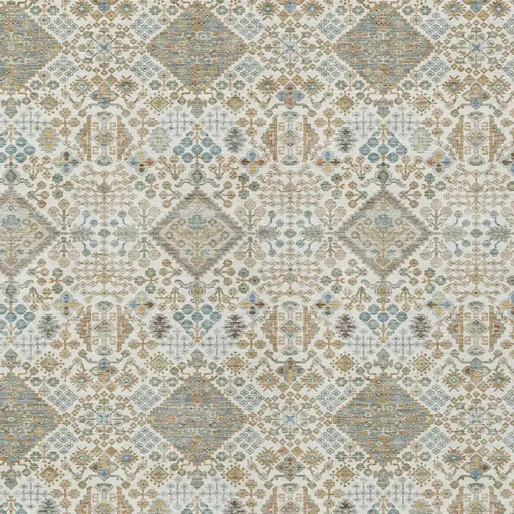 3' X 5' Ivory And Copper Geometric Washable Indoor Outdoor Area Rug Homeroots Outdoor