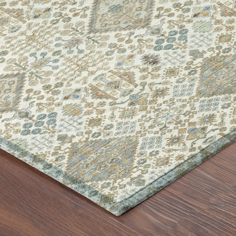 3' X 5' Ivory And Copper Geometric Washable Indoor Outdoor Area Rug Homeroots Outdoor