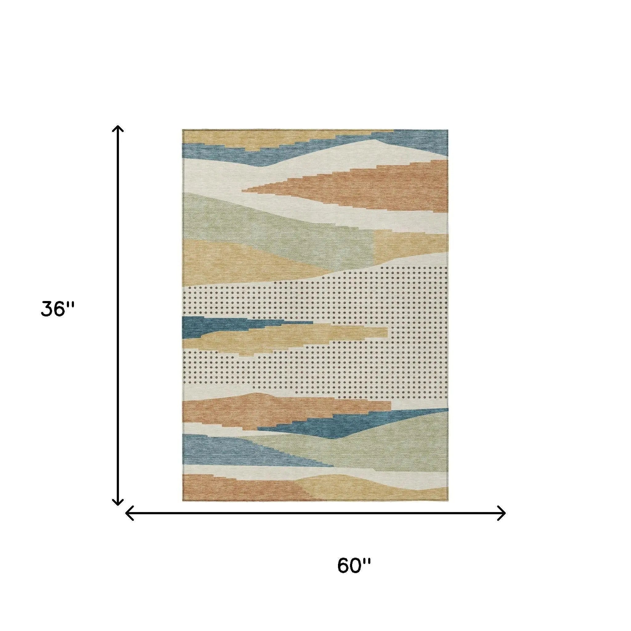 3' X 5' Ivory And Cream Abstract Washable Indoor Outdoor Area Rug Homeroots Outdoor