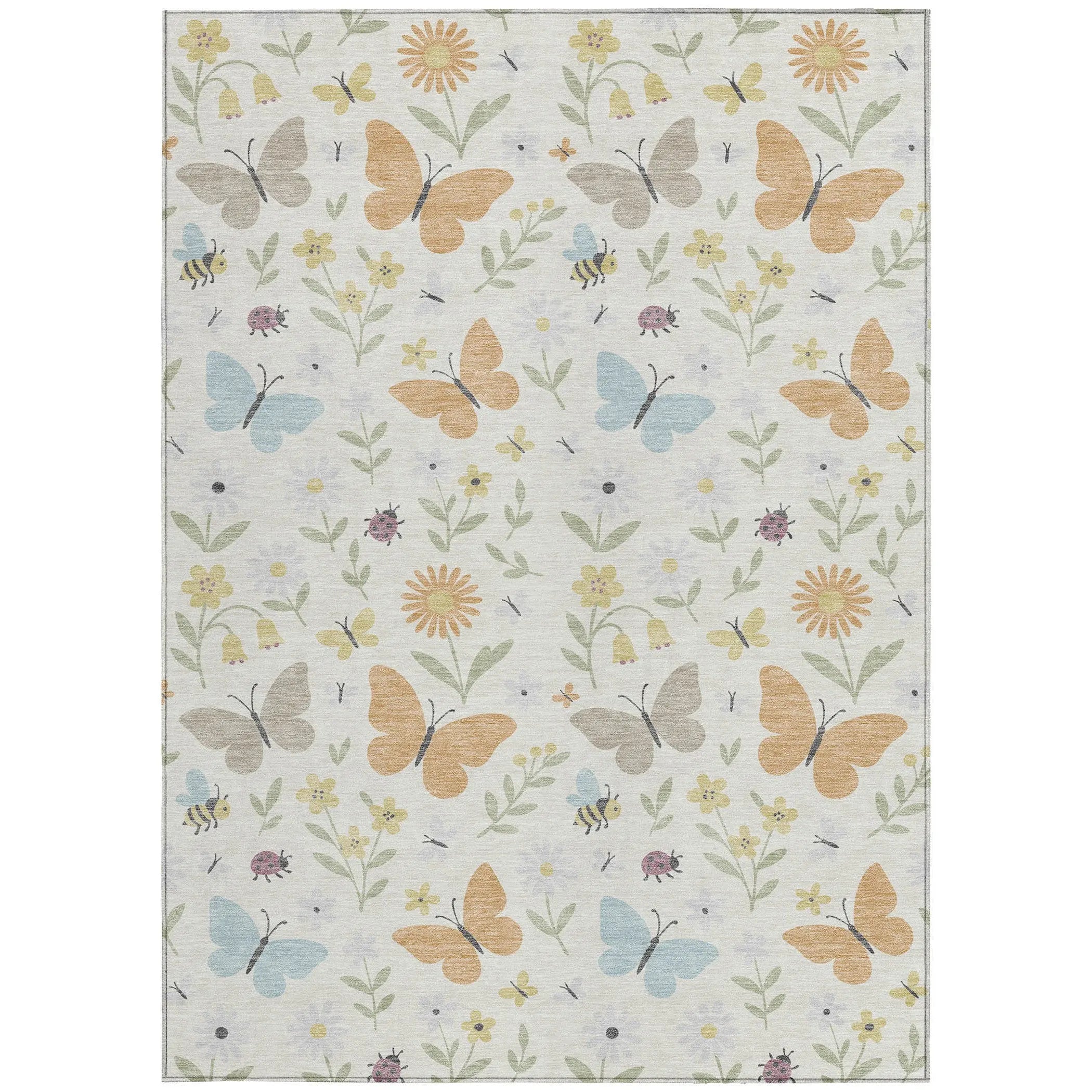 3' X 5' Ivory And Cream Abstract Washable Indoor Outdoor Area Rug Homeroots Outdoor
