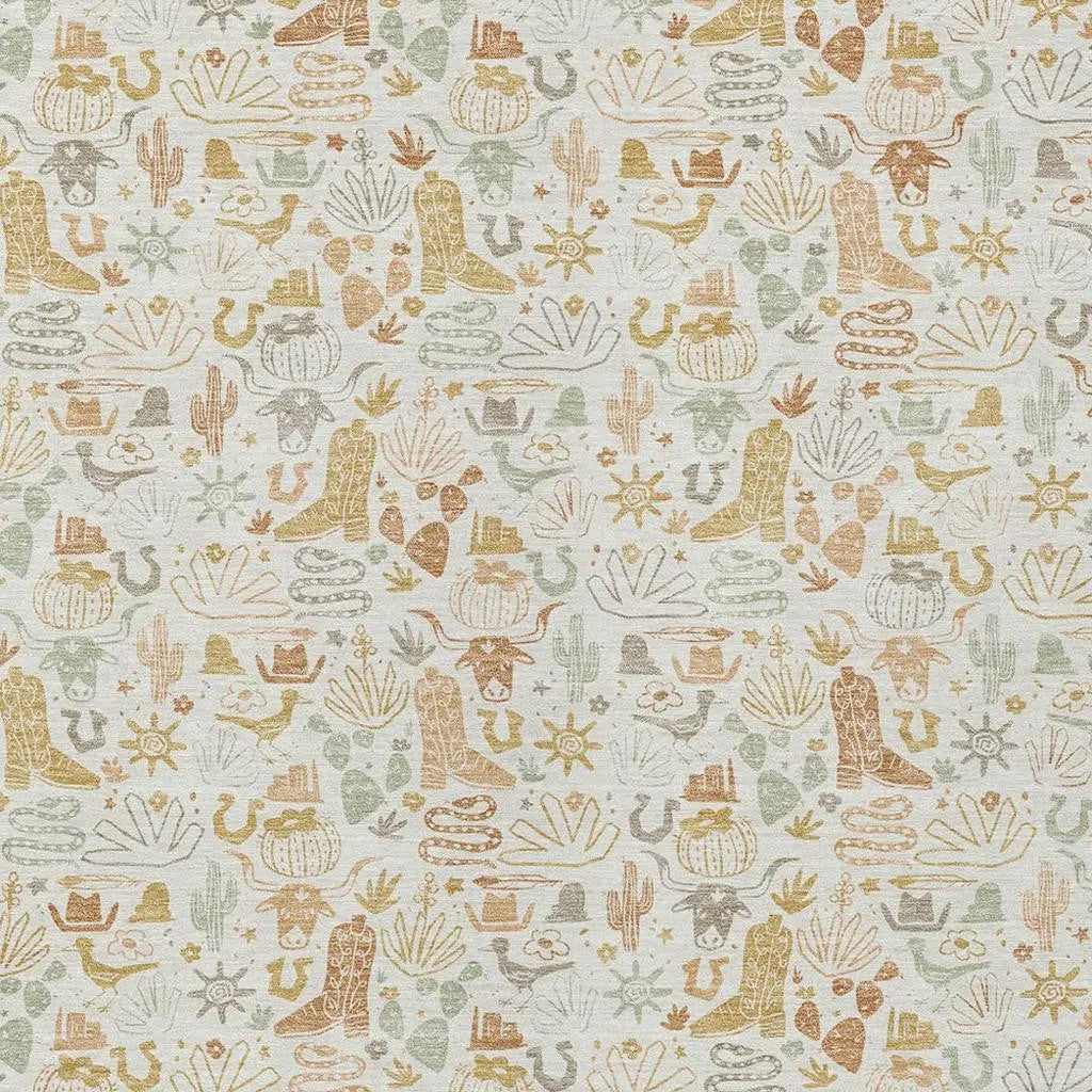 3' X 5' Ivory And Cream Stars Washable Indoor Outdoor Area Rug Homeroots Outdoor