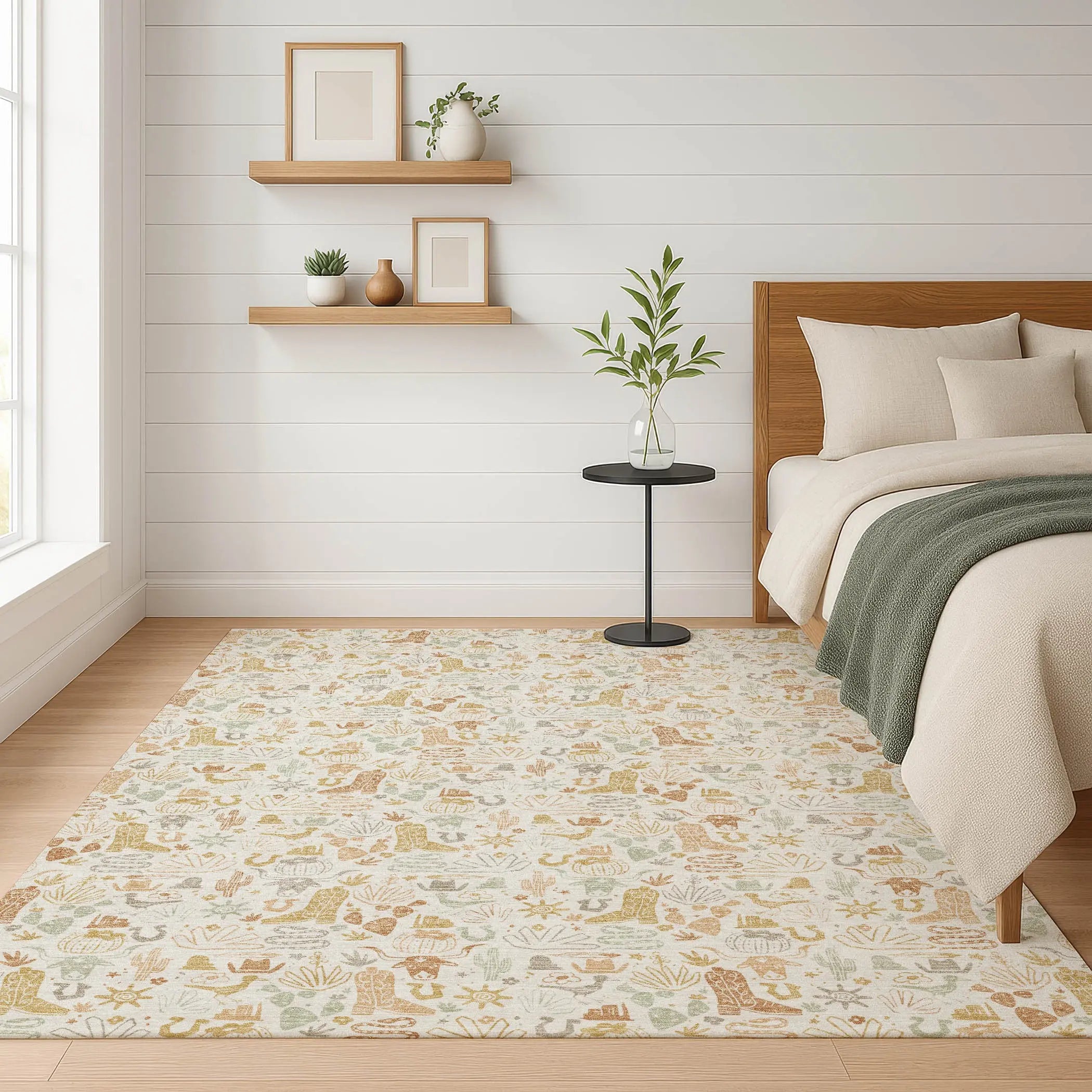 3' X 5' Ivory And Cream Stars Washable Indoor Outdoor Area Rug Homeroots Outdoor