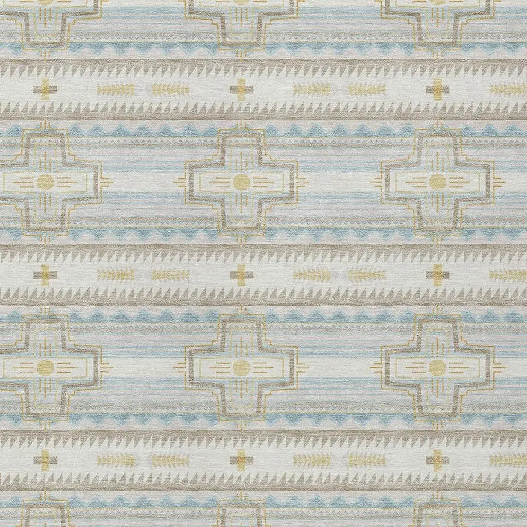3' X 5' Ivory And Cream Tribal Washable Indoor Outdoor Area Rug Homeroots Outdoor