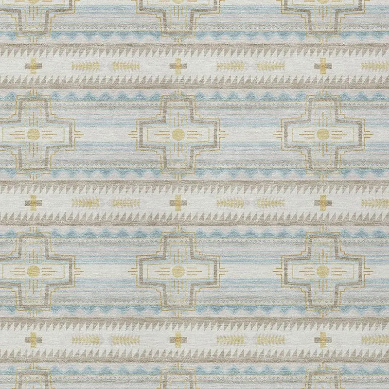 3' X 5' Ivory And Cream Tribal Washable Indoor Outdoor Area Rug Homeroots Outdoor