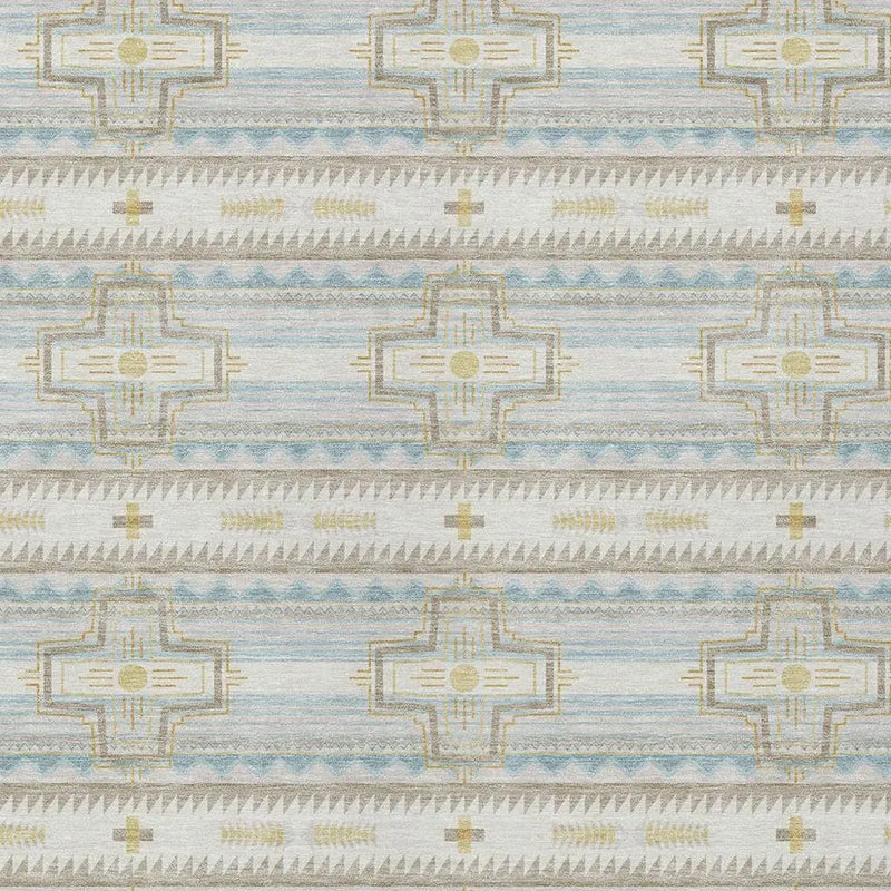 3' X 5' Ivory And Cream Tribal Washable Indoor Outdoor Area Rug Homeroots Outdoor