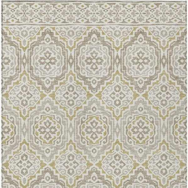 3' X 5' Ivory And Denim Blue Tribal Washable Indoor Outdoor Area Rug Homeroots Outdoor