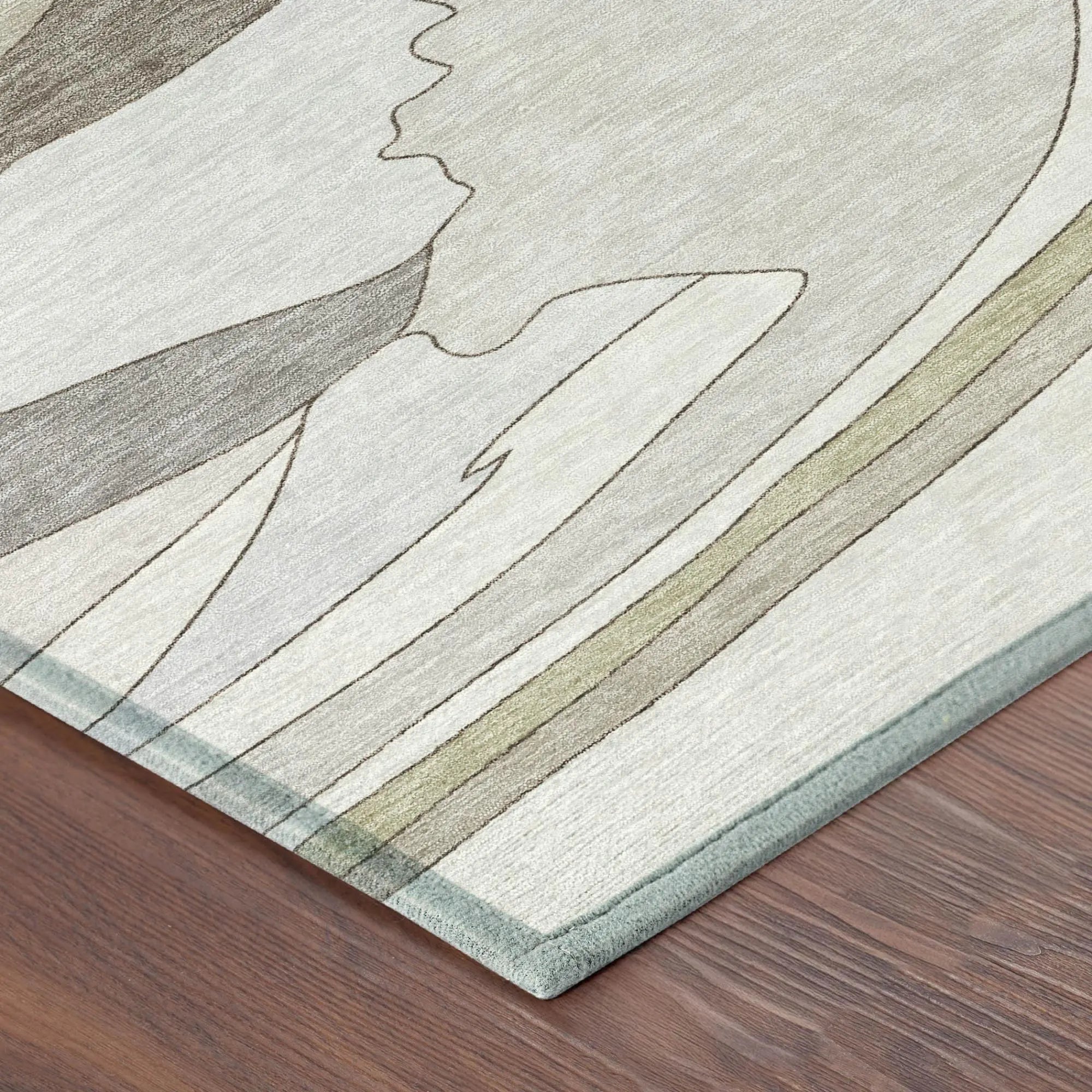 3' X 5' Ivory And Flax Abstract Washable Indoor Outdoor Area Rug Homeroots Outdoor