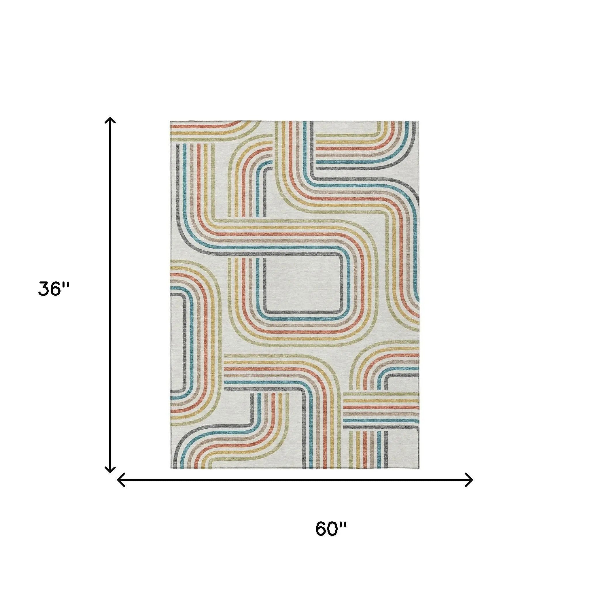 3' X 5' Ivory And Gold Geometric Washable Indoor Outdoor Area Rug Homeroots Outdoor