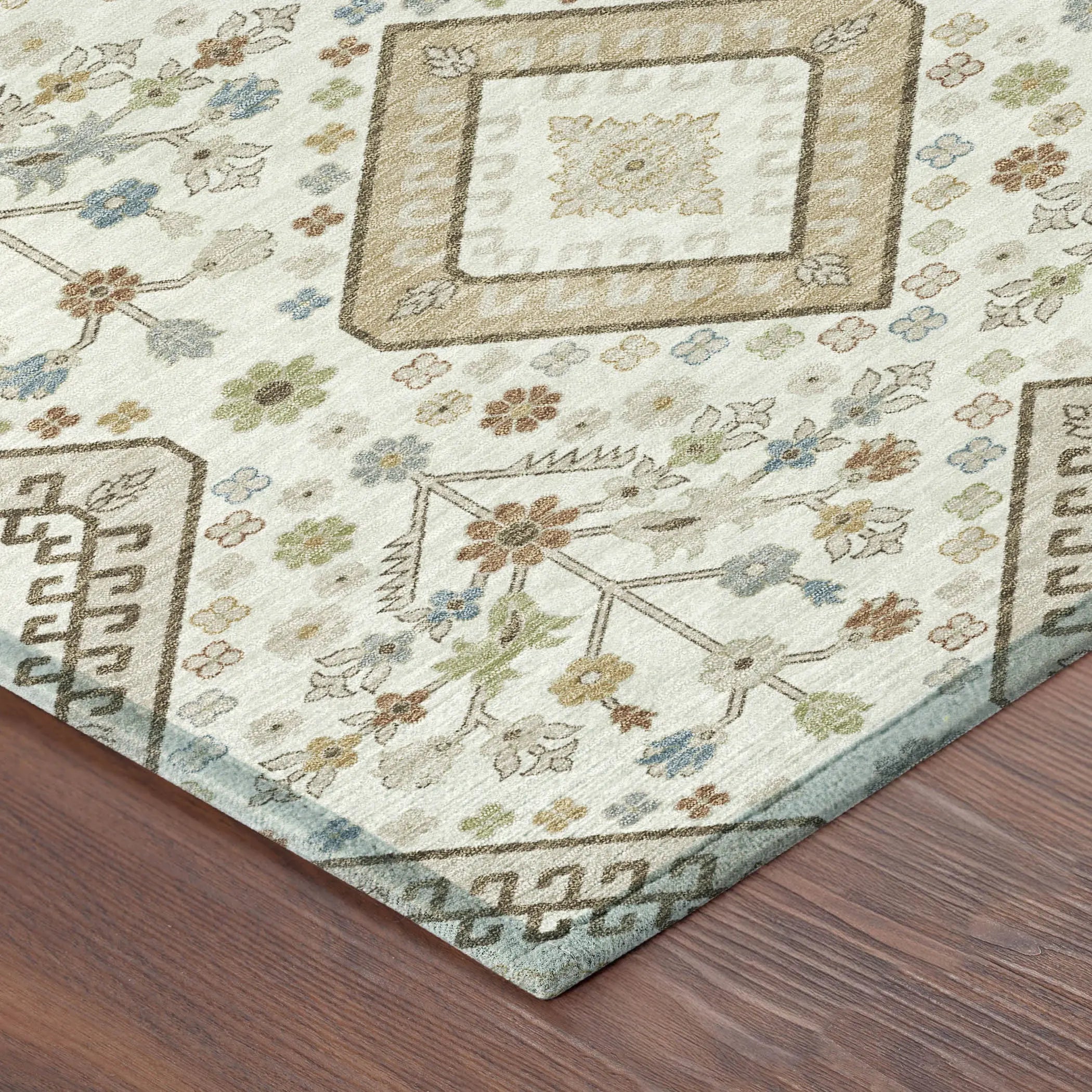 3' X 5' Ivory And Gold Medallion Washable Indoor Outdoor Area Rug Homeroots Outdoor