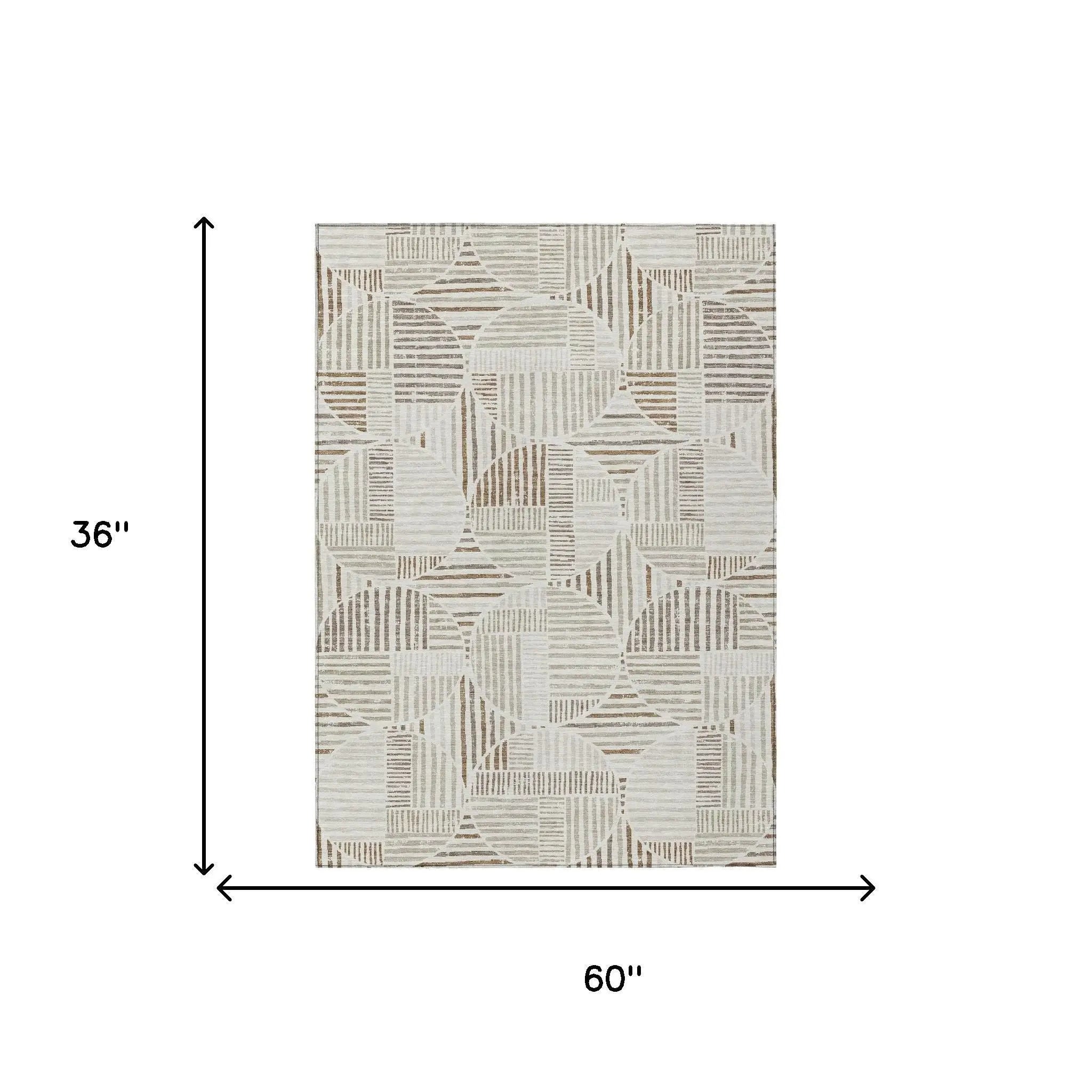 3' X 5' Ivory And Graphite Geometric Washable Indoor Outdoor Area Rug Homeroots Outdoor