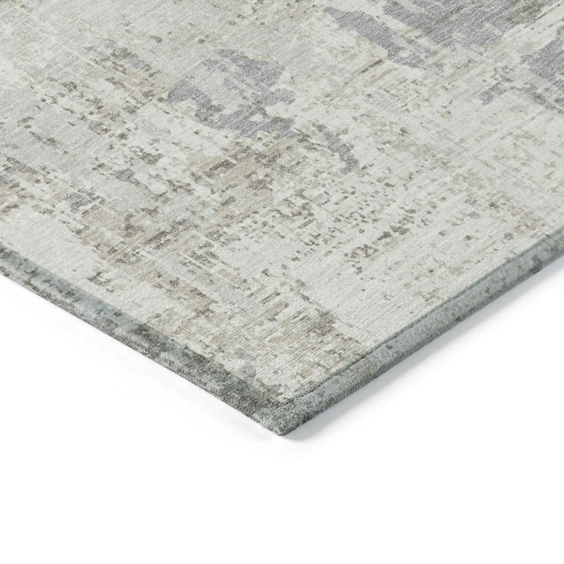 3' X 5' Ivory And Gray Abstract Washable Indoor Outdoor Area Rug Homeroots Outdoor