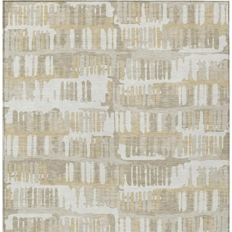 3' X 5' Ivory And Gray Abstract Washable Indoor Outdoor Area Rug Homeroots Outdoor