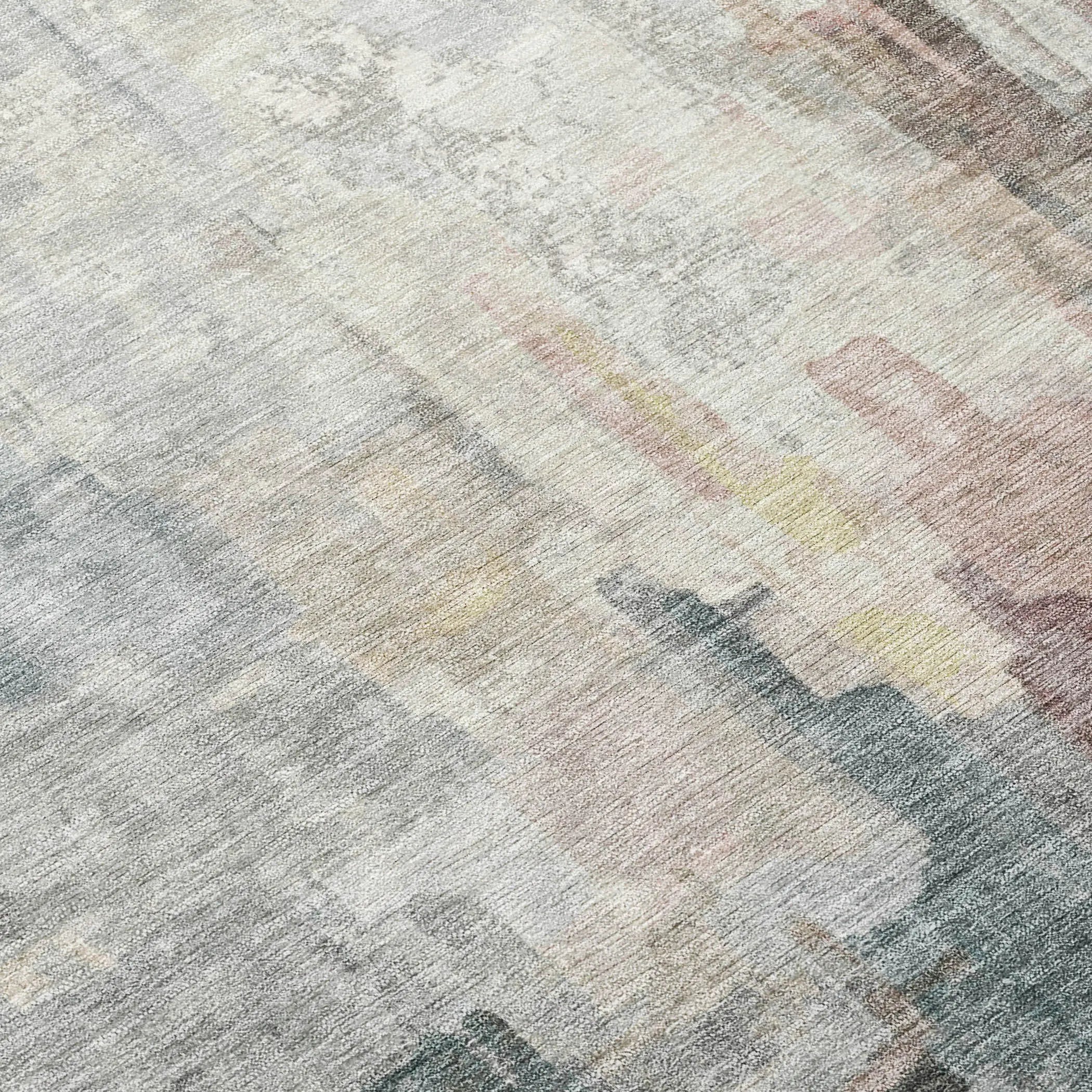 3' X 5' Ivory And Gray Abstract Washable Indoor Outdoor Area Rug Homeroots Outdoor
