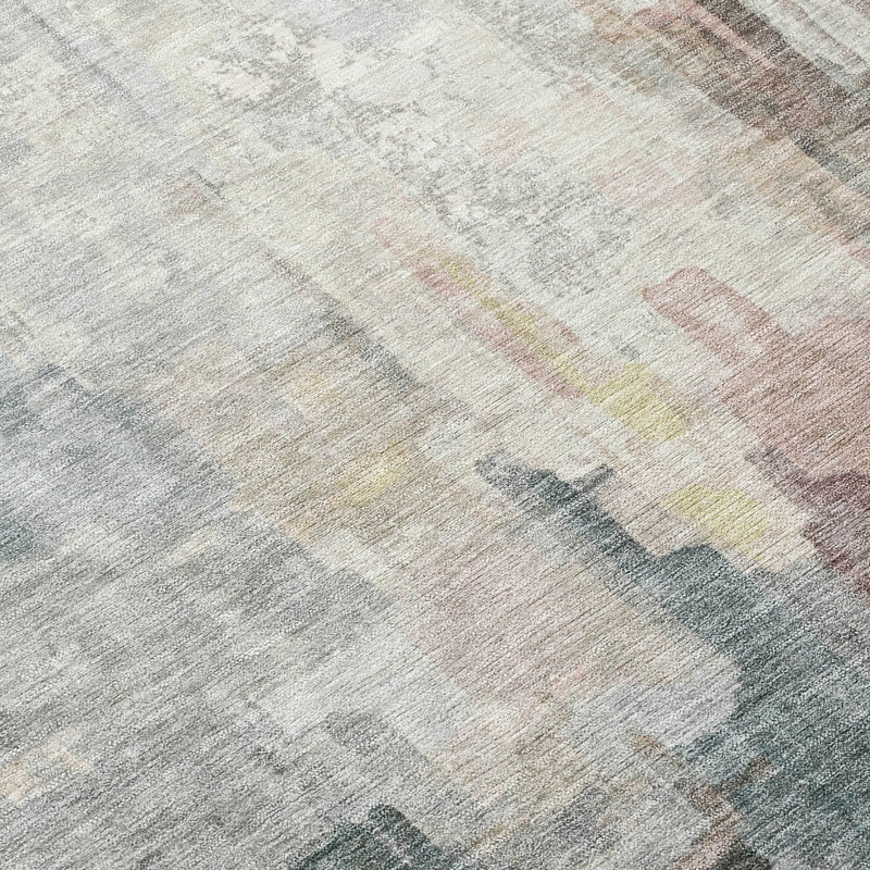 3' X 5' Ivory And Gray Abstract Washable Indoor Outdoor Area Rug Homeroots Outdoor