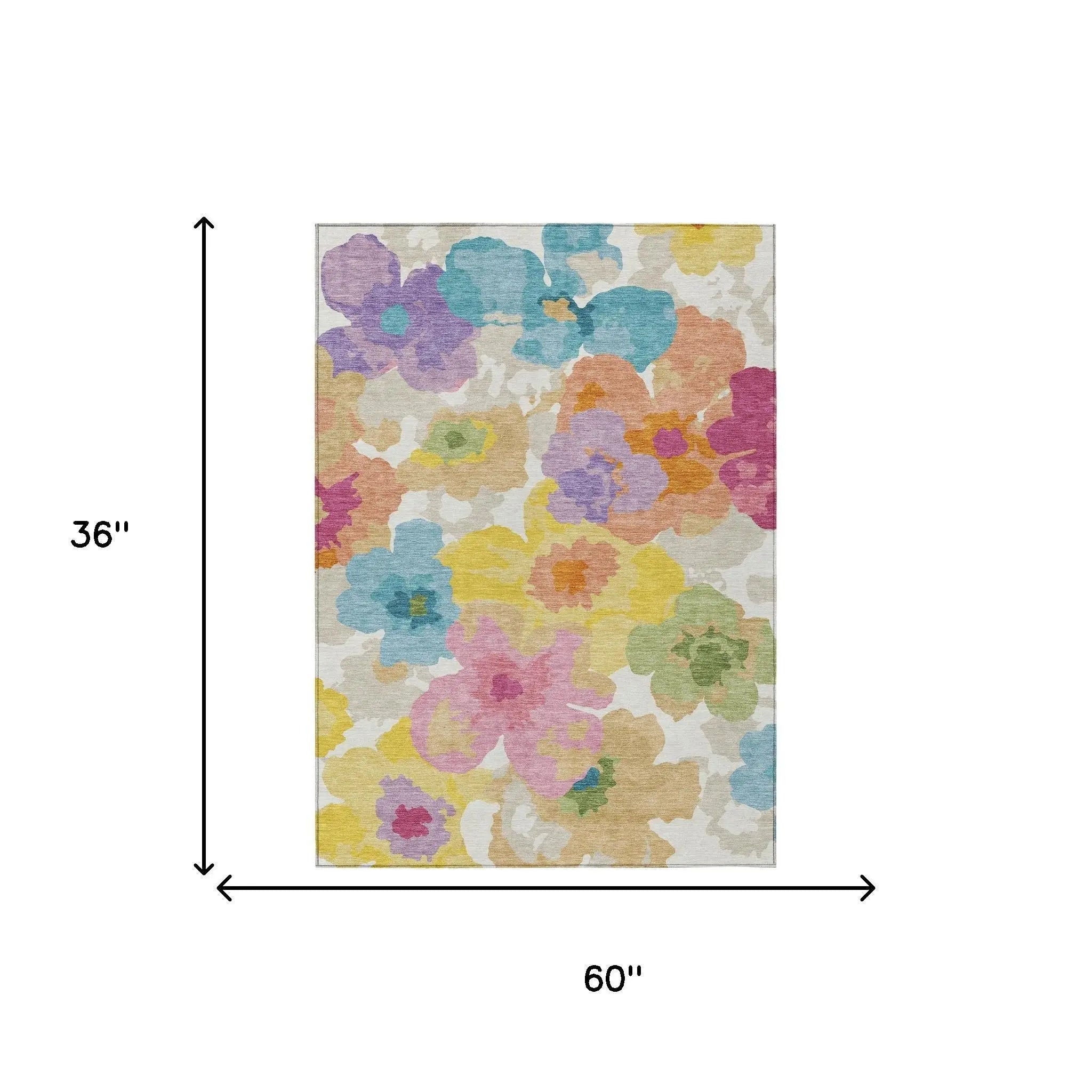 3' X 5' Ivory And Gray Floral Washable Indoor Outdoor Area Rug Homeroots Outdoor