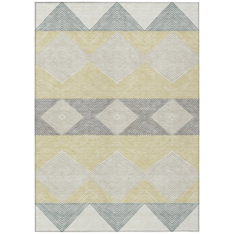 3' X 5' Ivory And Gray Geometric Washable Indoor Outdoor Area Rug Homeroots Outdoor