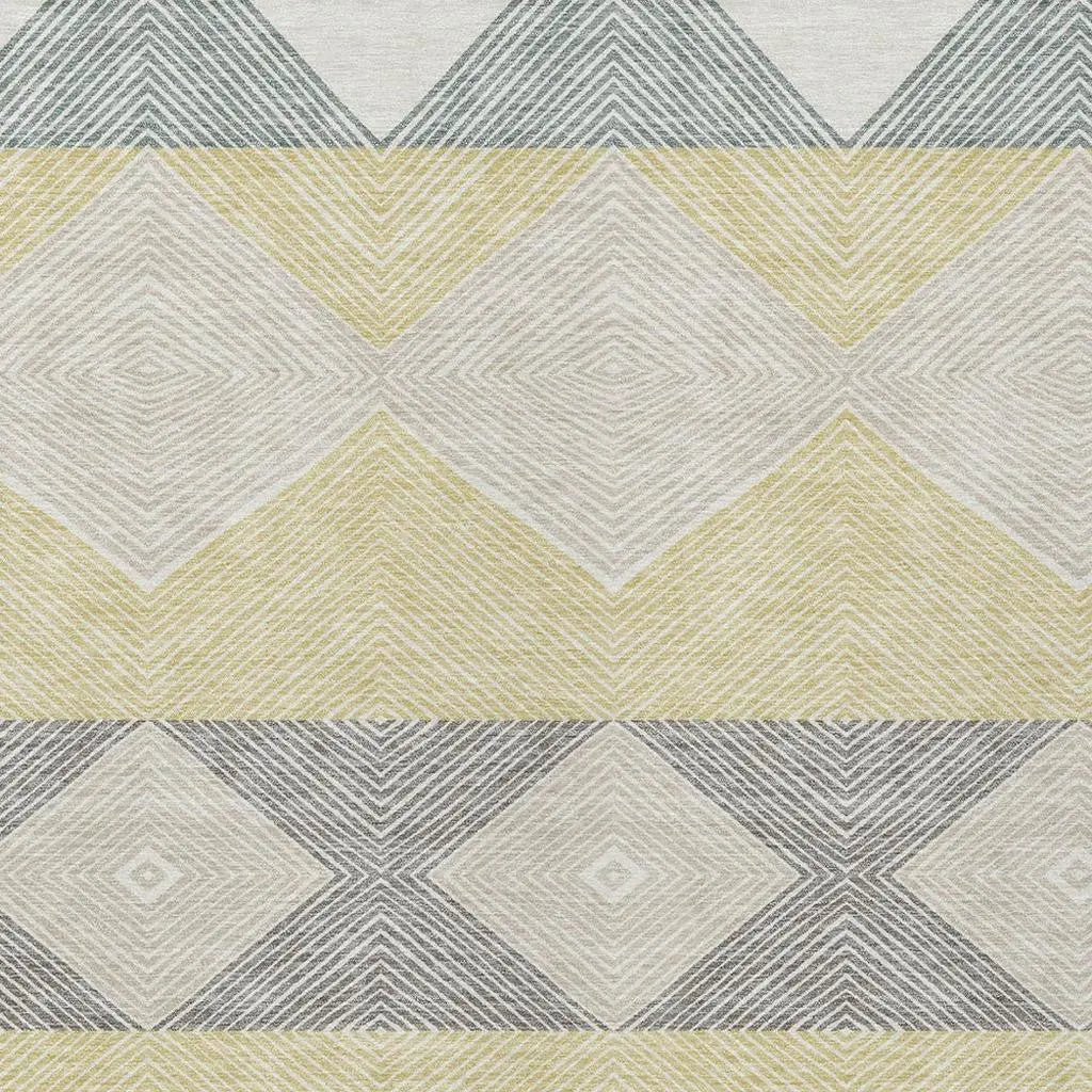 3' X 5' Ivory And Gray Geometric Washable Indoor Outdoor Area Rug Homeroots Outdoor