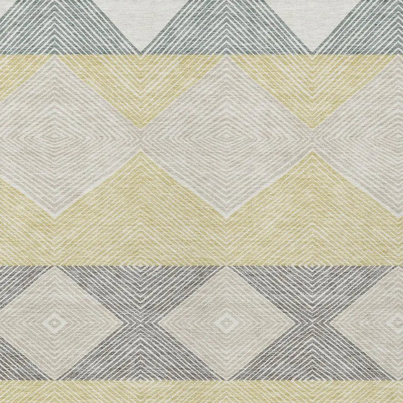 3' X 5' Ivory And Gray Geometric Washable Indoor Outdoor Area Rug Homeroots Outdoor