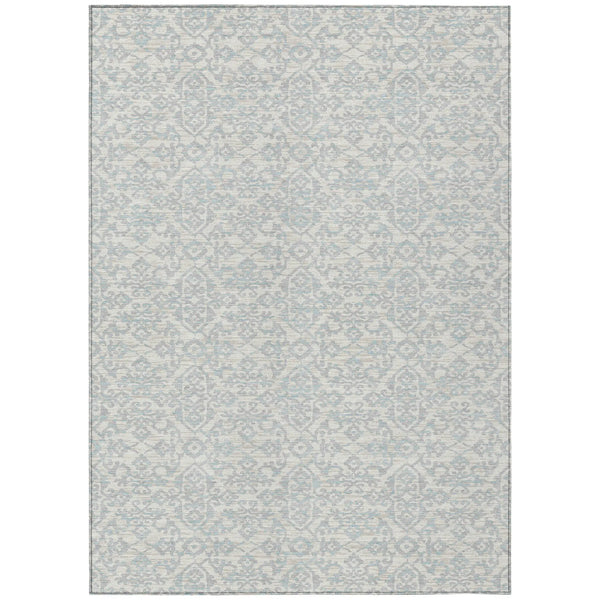3' X 5' Ivory And Gray Oriental Washable Indoor Outdoor Area Rug Homeroots Outdoor